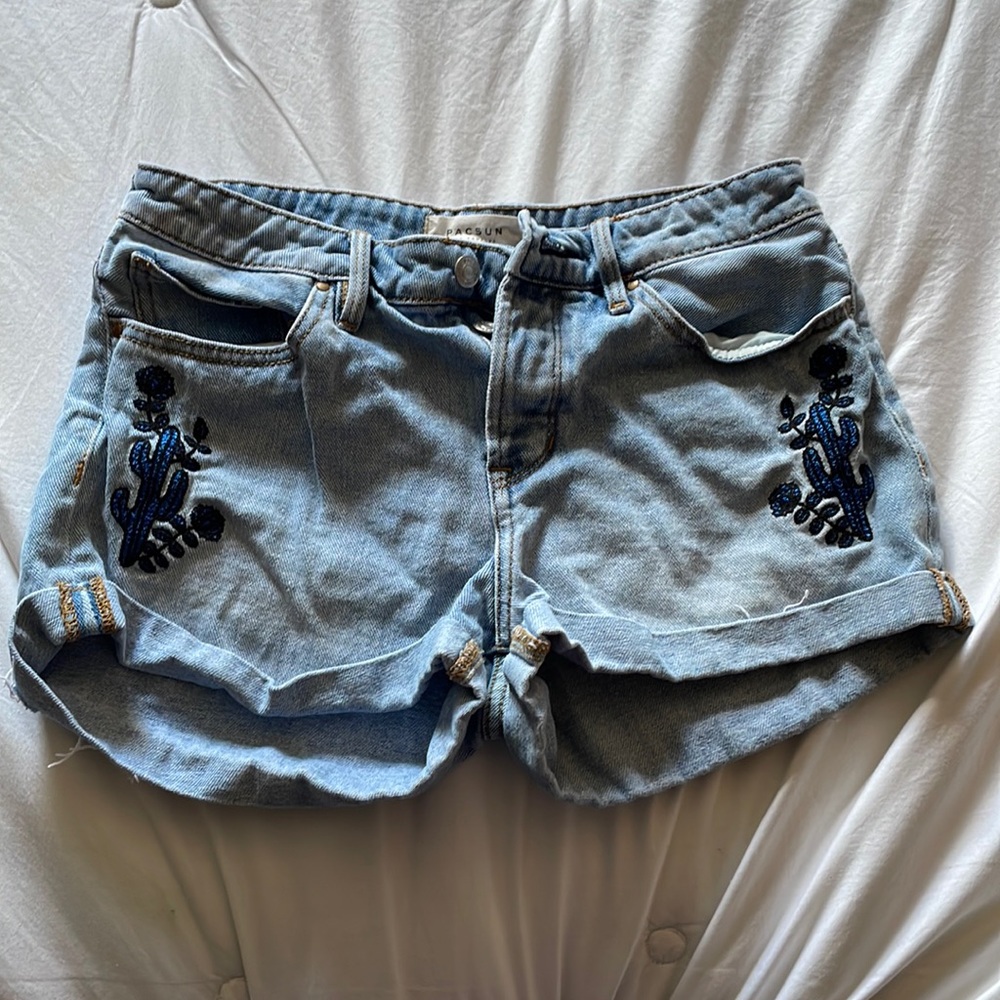 Pacsun cactus and flower high waisted shorts.